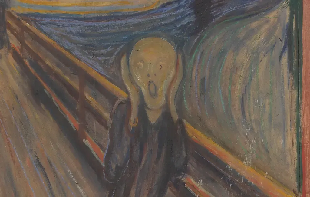 Edvard Munch's The Scream, cropped to just show the screaming person